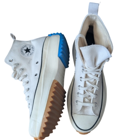 JW Anderson x Converse Run Star Hike Hi White Egret Platform Sneakers Size 8.5 - Picture 8 of 16